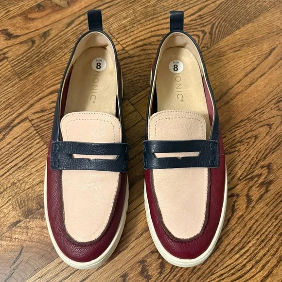 Vionic Uptown Loafer Leather Cherry Jubilee Multicolor Size 8 Packable Like New - Picture 4 of 13